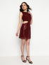 Kimberly Wine Cut Out Mini Dress