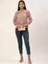 PINK FLORAL BUTTON-FRONT CLASSIC SHIRT