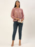 Pink Floral Raglan Sleeve Top
