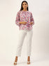 White Floral Raglan Sleeve Top