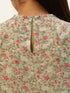 Green Floral Raglan Sleeve Top