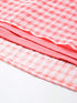 PINK CHEQUERED TISSUE PLEATED MIDI SKIRT