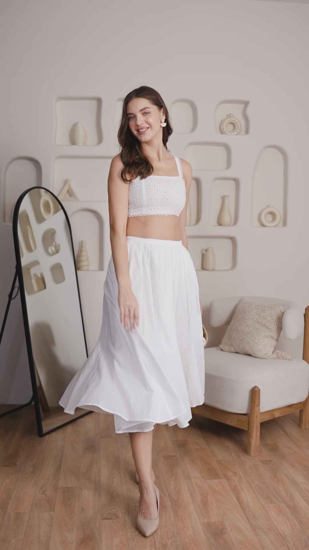 スカート viavanda CHECK PLEATED WRAP SKIRT 1683019360_500.jpg