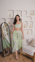 Valencia Lime Rayon Pleated MidI Skirt