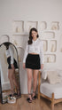 Moira Black Velvet Mini Skirt
