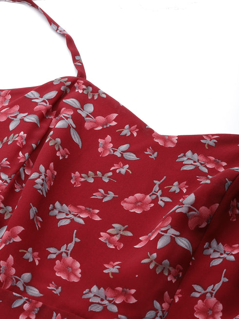 FLORAL BOW BACK MINI DRESS