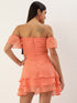 OFF SHOULDER TIERED MINI DRESS