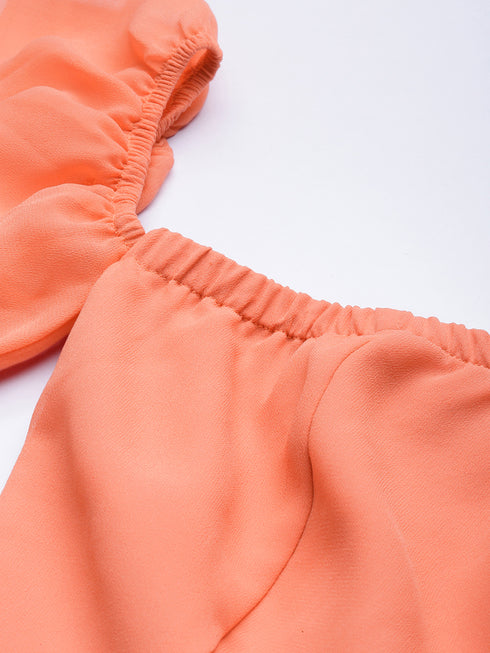 OFF SHOULDER TIERED MINI DRESS