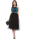 BLACK PLEATED TULLE SKIRT