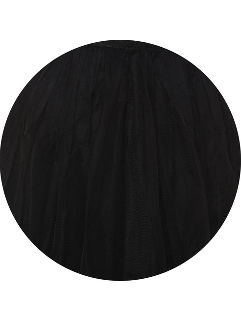 BLACK PLEATED TULLE SKIRT