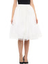 WHITE PLEATED TULLE SKIRT