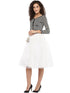 WHITE PLEATED TULLE SKIRT