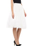 WHITE PLEATED TULLE SKIRT