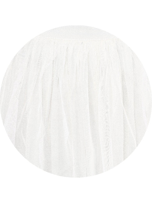 WHITE PLEATED TULLE SKIRT