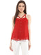 RED STRAPPY SWING TOP