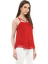 RED STRAPPY SWING TOP