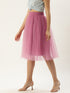 ORCHID PLEATED TULLE SKIRT