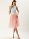 PINK PLEATED TULLE SKIRT