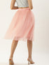 PINK PLEATED TULLE SKIRT