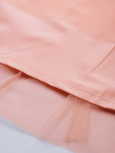 PINK PLEATED TULLE SKIRT
