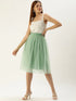 LIGHT GREEN PLEATED TULLE SKIRT