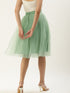 LIGHT GREEN PLEATED TULLE SKIRT
