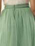 LIGHT GREEN PLEATED TULLE SKIRT