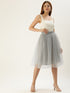 GREY PLEATED TULLE SKIRT