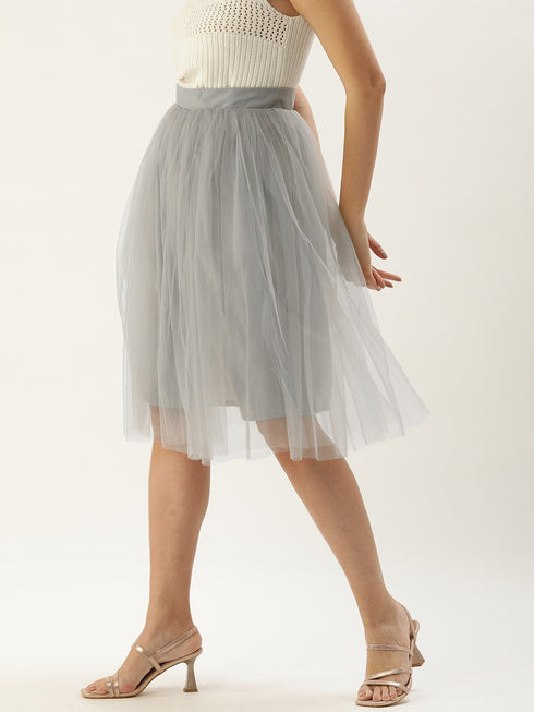 Pleated grey on sale tulle skirt