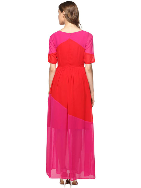 COLOURBLOCK MAXI DRESS