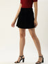 BLACK VELVET PANELLED MINI SKIRT