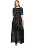 FLORAL FIT AND FLARE MAXI DRESS