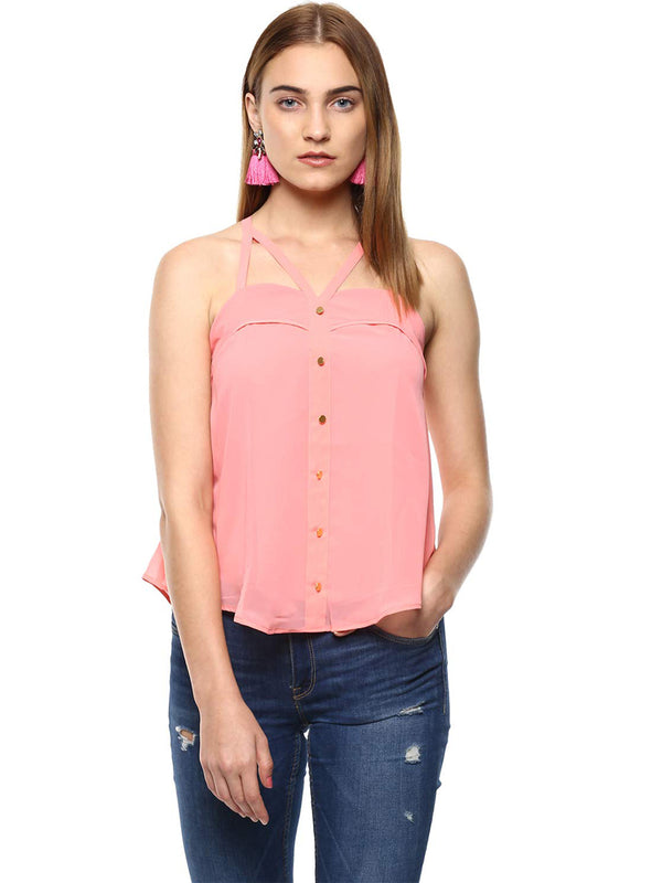 PINK STRAPPY SWING TOP