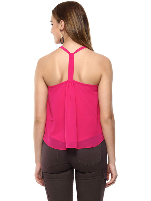 FUSCIA STRAPPY SWING TOP