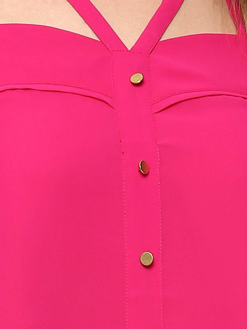 FUSCIA STRAPPY SWING TOP