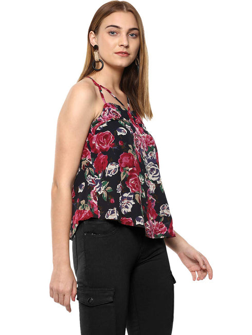 FLORAL STRAPPY SWING TOP