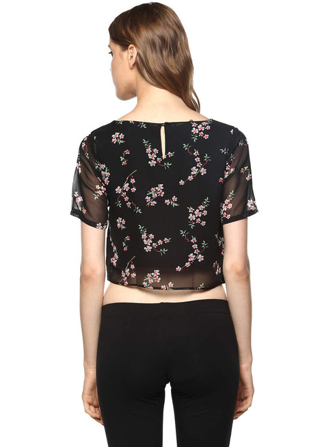 FLORAL BOXY-STYLE CROP TOP