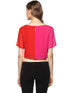 RED COLOURBLOCK BOXY-STYLE CROP TOP