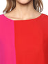 RED COLOURBLOCK BOXY-STYLE CROP TOP