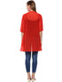 RED DRAPE FRONT LONGLINE JACKET