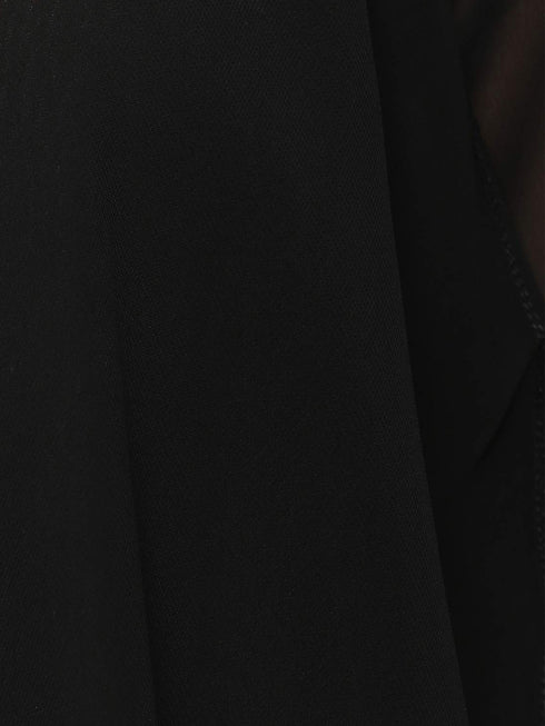 BLACK DRAPE FRONT LONGLINE JACKET