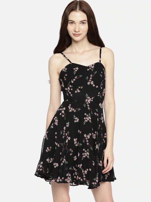 FLORAL BOW BACK MINI DRESS