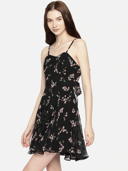 FLORAL BOW BACK MINI DRESS