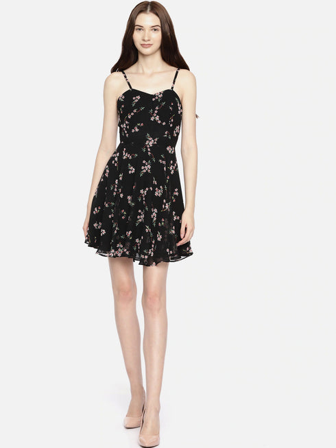FLORAL BOW BACK MINI DRESS
