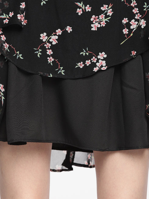 FLORAL BOW BACK MINI DRESS