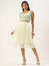 IVORY PLEATED TULLE SKIRT