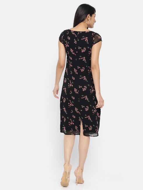 FLORAL PRINT MIDI PENCIL DRESS