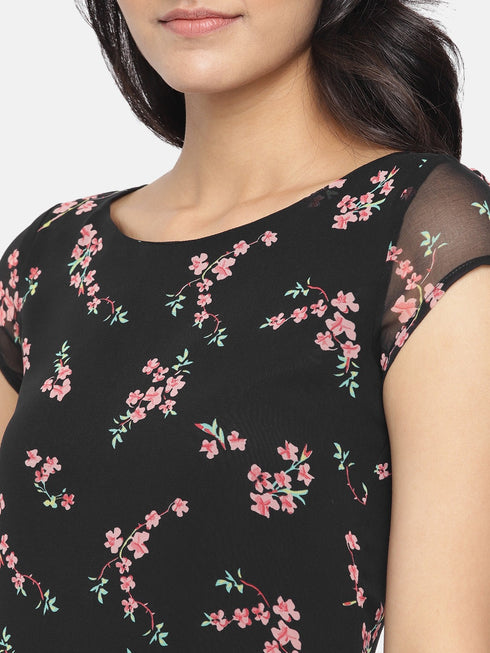 FLORAL PRINT MIDI PENCIL DRESS