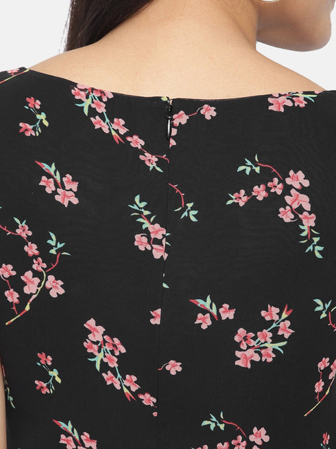 FLORAL PRINT MIDI PENCIL DRESS