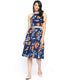 TULIP PRINT BOX PLEAT MIDI SKIRT